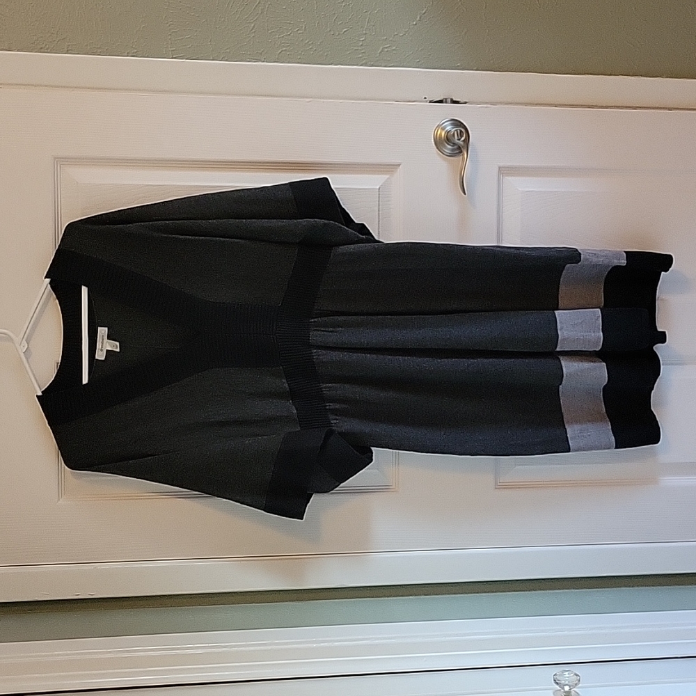 Black and gray kimono sweater dress, size XL